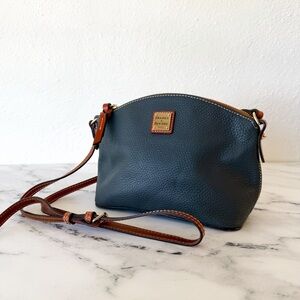 Dooney & Bourke Steel Blue Ruby Crossbody Pebble Grain Leather Purse